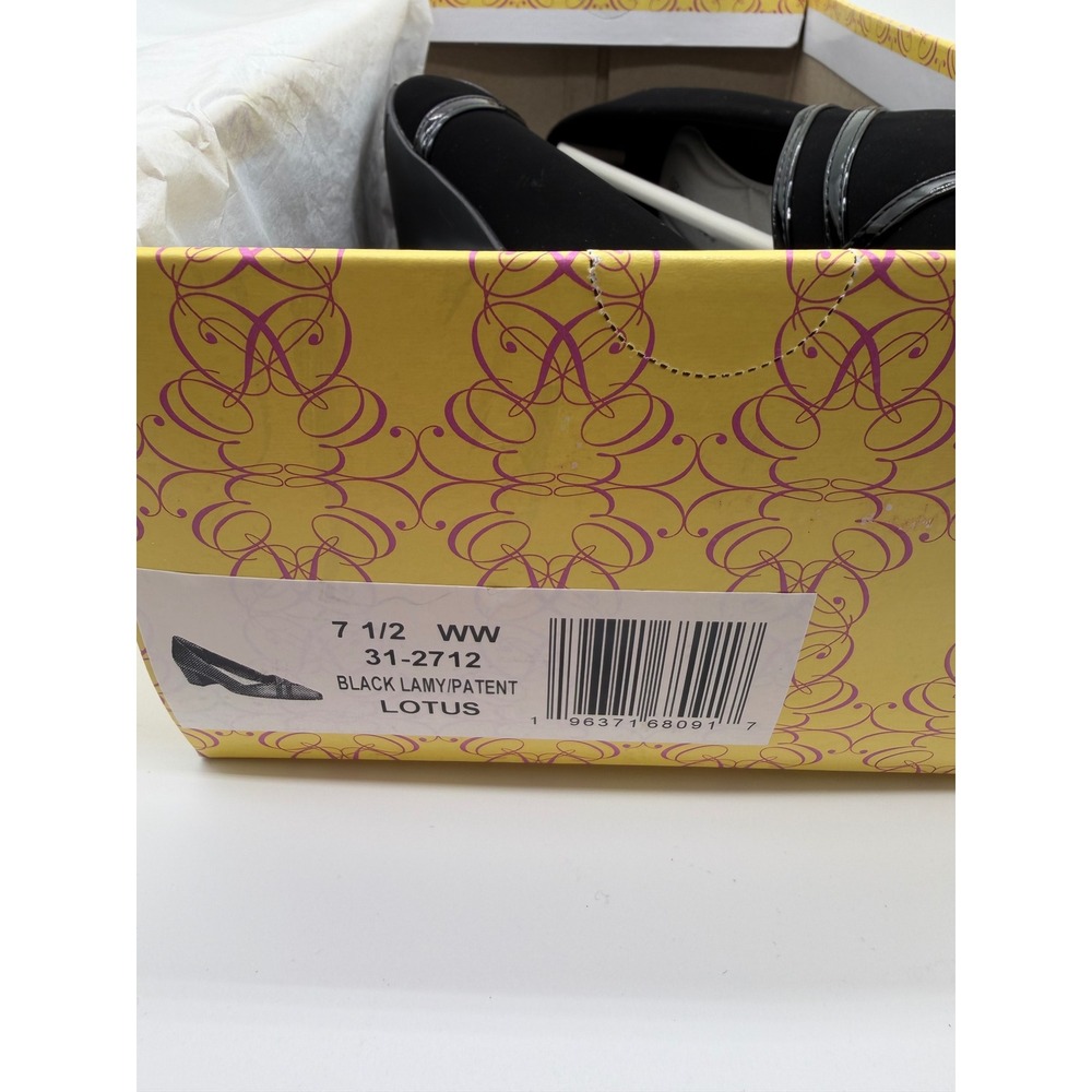 Easy Street Lotus Black Lamy Patent Block Heel Pumps Shoes 31-2712 Womens 7.5 WW - Picture 8 of 8